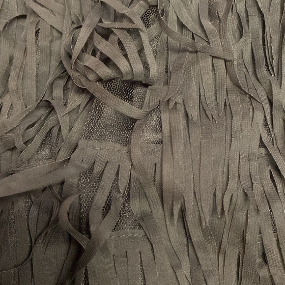 NEW! Francesca's Blue Rain Black Fringe Layered Mini Skirt Size XL - Picture 10 of 13